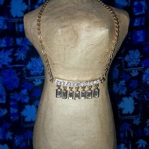 NWT Napier Vintage 90s Beautiful Square Cut Sparkly Rhinestone Dangle Necklace